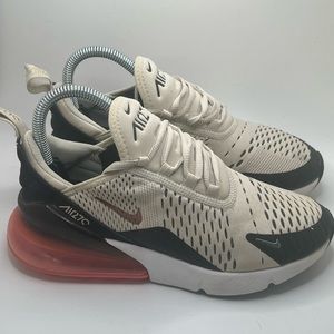 Nike Air Max 270 Women's Size 7 Light Bone Hot Punch Athletic Shoe AH6789-014